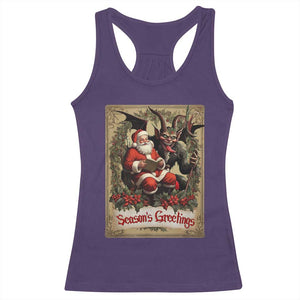 Christmas Krampus Racerback Tank Top Season Greeting Vintage Tarot Card TS09 Purple Print Your Wear