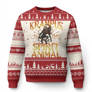 Xmas Krampus is My Spirit Animal Ugly Christmas Sweater TS09 Red Print Your Wear