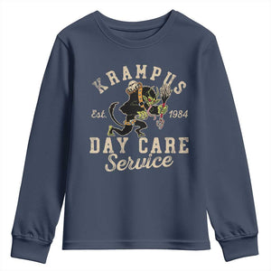 Christmas Krampus Day Care Service Youth Sweatshirt TS09 Navy Print Your Wear