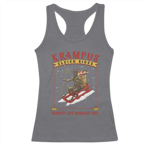Funny Krampus Sleigh Rides Racerback Tank Top Naughty List Members Only TS09 Charcoal Print Your Wear