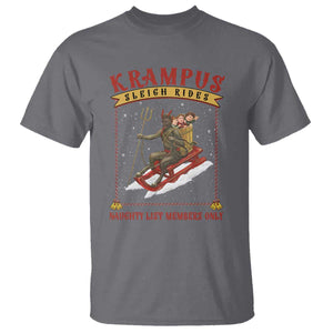 Funny Krampus Sleigh Rides T Shirt Naughty List Members Only TS09 Charcoal Print Your Wear