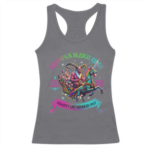 Funny Krampus Sleigh Rides Racerback Tank Top Naughty List Members Only Since 1722 TS09 Charcoal Print Your Wear