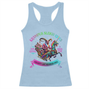 Funny Krampus Sleigh Rides Racerback Tank Top Naughty List Members Only Since 1722 TS09 Light Blue Print Your Wear