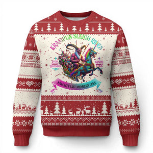 Funny Krampus Sleigh Rides Ugly Christmas Sweater Naughty List Members Only Since 1722 TS09 Red Print Your Wear