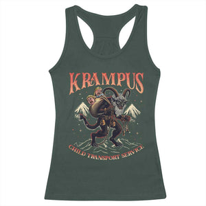Krampus Racerback Tank Top Child Transport Service Spooky Christmas TS09 Dark Forest Green Print Your Wear