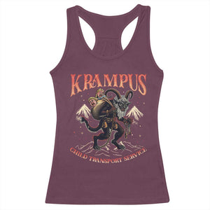 Krampus Racerback Tank Top Child Transport Service Spooky Christmas TS09 Maroon Print Your Wear