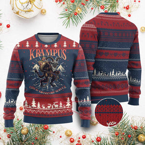 Krampus Ugly Christmas Sweater Child Transport Service Spooky Christmas TS09 Burgundy Print Your Wear