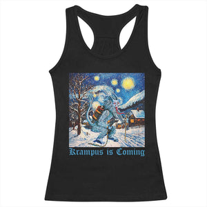 Krampus Is Coming Racerback Tank Top Spooky Christmas Starry Night TS09 Black Print Your Wear