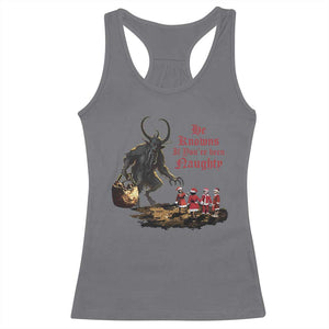 Christmas Krampus Racerback Tank Top He Knows If You've Been Naughty TS09 Charcoal Print Your Wear