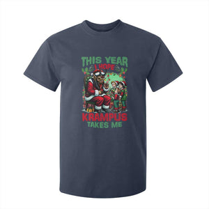 Christmas Krampus T Shirt For Kid This Year I Hope Krampus Takes Me TS09 Navy Print Your Wear