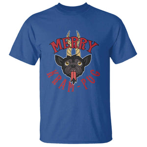 Funny Christmas Krampus Pug Dog T Shirt Merry Krampug Cute Pug Satan TS09 Royal Blue Print Your Wear