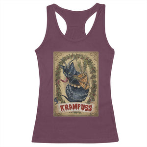Krampus Cat Racerback Tank Top Krampuss Black Cat Vintage Horror Christmas TS09 Maroon Print Your Wear