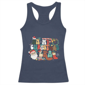 In My Christmas Era Retro Groovy Racerback Tank Top TS09 Navy Print Your Wear