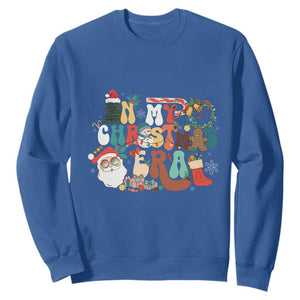 In My Christmas Era Retro Groovy Sweatshirt TS09 Royal Blue Print Your Wear
