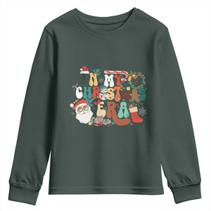 In My Christmas Era Retro Groovy Youth Sweatshirt TS09 Dark Forest Green Print Your Wear