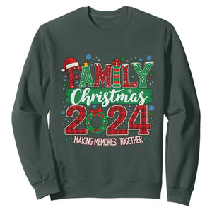 Family Christmas 2024 Sweatshirt Making Memories Together TS09 Dark Forest Green Print Your Wear