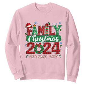 Family Christmas 2024 Sweatshirt Making Memories Together TS09 Light Pink Print Your Wear