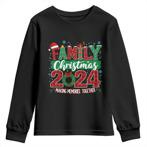 Family Christmas 2024 Youth Sweatshirt Making Memories Together TS09 Black Print Your Wear
