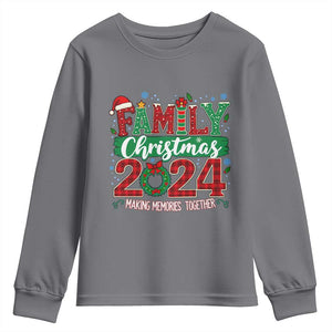 Family Christmas 2024 Youth Sweatshirt Making Memories Together TS09 Charcoal Print Your Wear