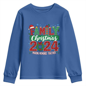 Family Christmas 2024 Youth Sweatshirt Making Memories Together TS09 Royal Blue Print Your Wear