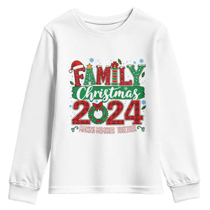 Family Christmas 2024 Youth Sweatshirt Making Memories Together TS09 White Print Your Wear