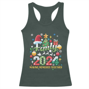 Family Christmas 2024 Making Memories Together Racerback Tank Top TS09 Dark Forest Green Print Your Wear