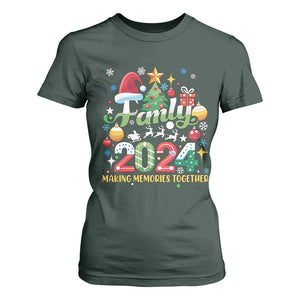 Family Christmas 2024 Making Memories Together T Shirt For Women TS09 Dark Forest Green Print Your Wear