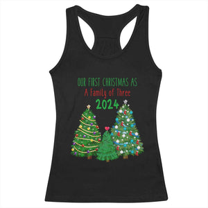 First Christmas As A family Of Three Racerback Tank Top TS09 Black Print Your Wear