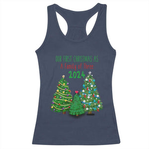 First Christmas As A family Of Three Racerback Tank Top TS09 Navy Print Your Wear