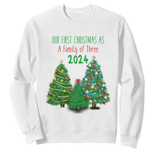 First Christmas As A family Of Three Sweatshirt TS09 White Print Your Wear