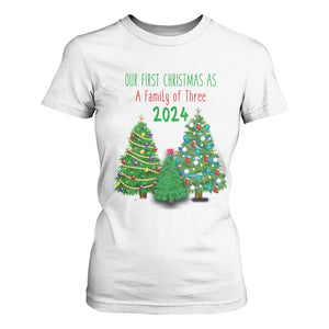First Christmas As A family Of Three T Shirt For Women TS09 White Print Your Wear