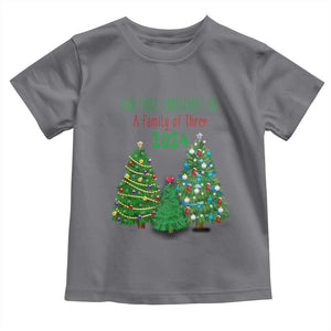 First Christmas As A family Of Three Toddler T Shirt TS09 Charcoal Print Your Wear