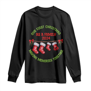 First Christmas As A family Long Sleeve Shirt Making Memories Together Xmas 2024 TS09 Black Print Your Wear