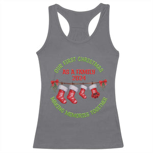 First Christmas As A family Racerback Tank Top Making Memories Together Xmas 2024 TS09 Charcoal Print Your Wear