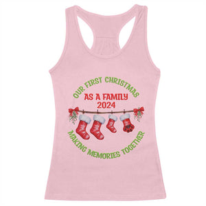 First Christmas As A family Racerback Tank Top Making Memories Together Xmas 2024 TS09 Light Pink Print Your Wear