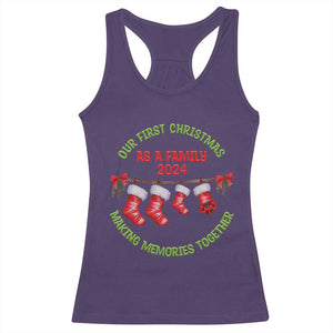 First Christmas As A family Racerback Tank Top Making Memories Together Xmas 2024 TS09 Purple Print Your Wear