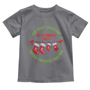 First Christmas As A family Toddler T Shirt Making Memories Together Xmas 2024 TS09 Charcoal Print Your Wear