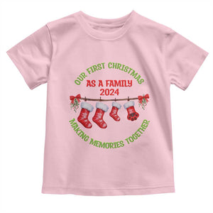 First Christmas As A family Toddler T Shirt Making Memories Together Xmas 2024 TS09 Light Pink Print Your Wear