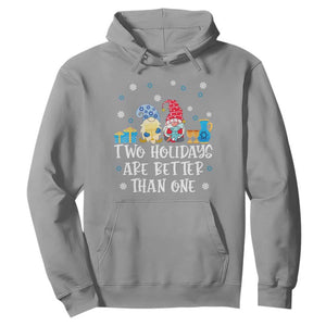 Christmas Hanukkah Two Holidays Are Better Than One Jewish Gnome Hoodie TS09 Sport Gray Printyourwear