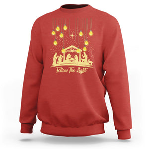 Follow the Light Christ Christmas Light Sweatshirt TS09 Red Printyourwear