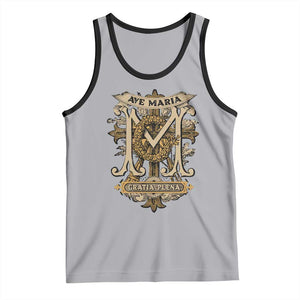 Ave Maria Tank Top Gratia Plena Blessed Mother Mary Hail TS09 Athletic Heather Black Print Your Wear