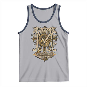 Ave Maria Tank Top Gratia Plena Blessed Mother Mary Hail TS09 Athletic Heather Navy Print Your Wear