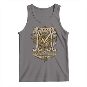 Ave Maria Tank Top Gratia Plena Blessed Mother Mary Hail TS09 Deep Heather Print Your Wear