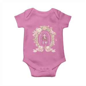 Ave Maria Baby Onesie Miraculous Medal Blessed Mother Mary Hail TS09 Azalea Print Your Wear