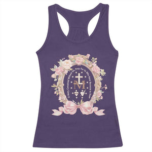 Ave Maria Racerback Tank Top Miraculous Medal Blessed Mother Mary Hail TS09 Purple Print Your Wear