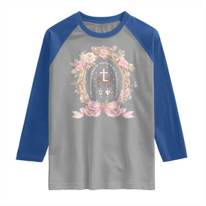 Ave Maria Raglan Shirt Miraculous Medal Blessed Mother Mary Hail TS09 Sport Gray Royal Print Your Wear