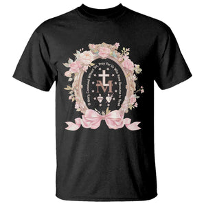 Ave Maria T Shirt Miraculous Medal Blessed Mother Mary Hail TS09 Black Print Your Wear