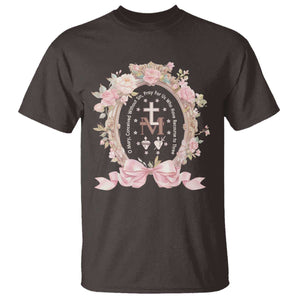Ave Maria T Shirt Miraculous Medal Blessed Mother Mary Hail TS09 Dark Chocolate Print Your Wear