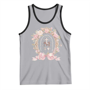 Ave Maria Tank Top Miraculous Medal Blessed Mother Mary Hail TS09 Athletic Heather Black Print Your Wear