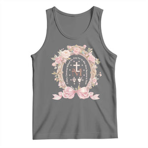 Ave Maria Tank Top Miraculous Medal Blessed Mother Mary Hail TS09 Black Heather Print Your Wear